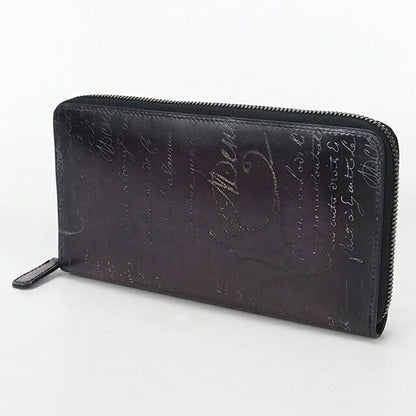 中古 ベルルッティ 長財布ラウンドファスナー メンズ ブランド BERLUTI パープル USDBER113897011