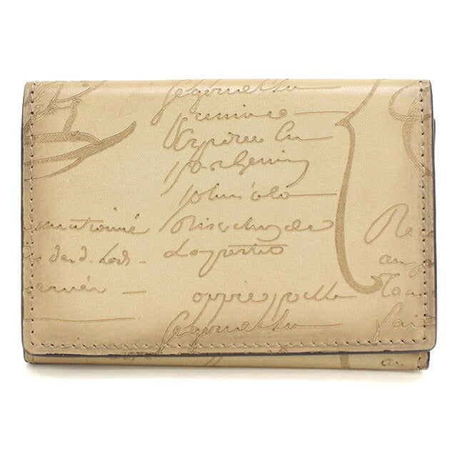 中古 ベルルッティ 名刺入れ メンズ ブランド BERLUTI インブイア フラップ カードホルダー ベージュ USDBER118718011