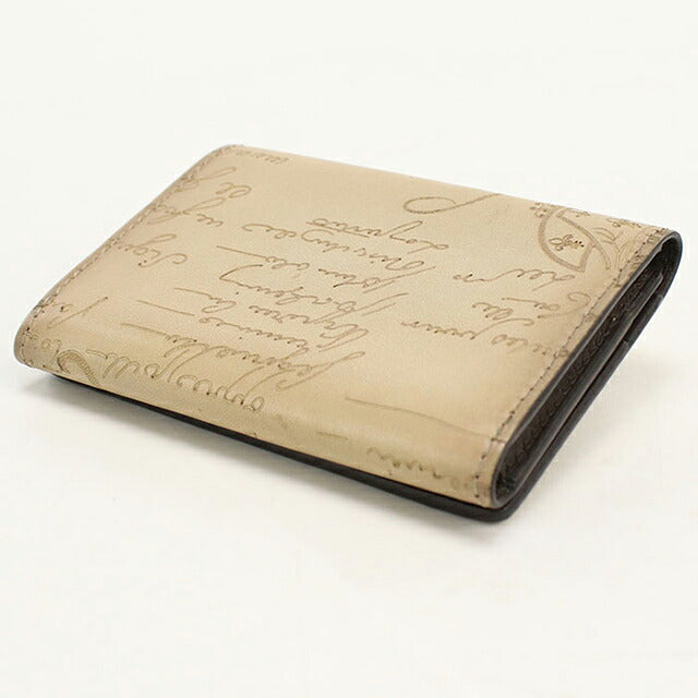 中古 ベルルッティ 名刺入れ メンズ ブランド BERLUTI インブイア フラップ カードホルダー ベージュ USDBER118718011