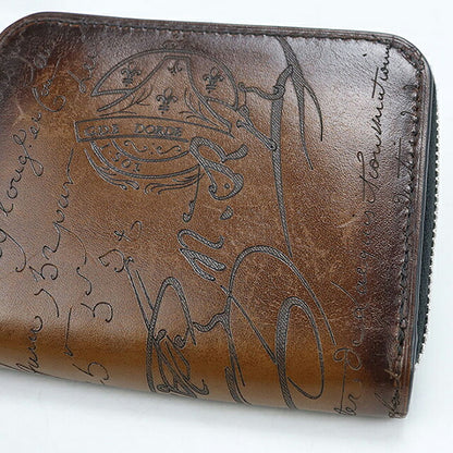 中古 ベルルッティ 小銭入れ メンズ ブランド BERLUTI スクリットレザー ワパ マネーパース ブラウン USDBER120053011