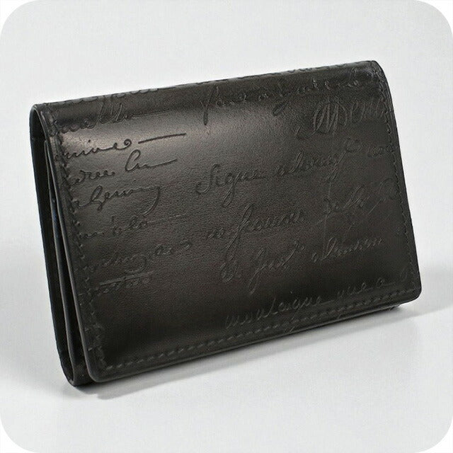 中古 ベルルッティ 名刺入れ メンズ ブランド BERLUTI スクリットレザー インブイア カードホルダー ブラック 小物 USDBER98376011