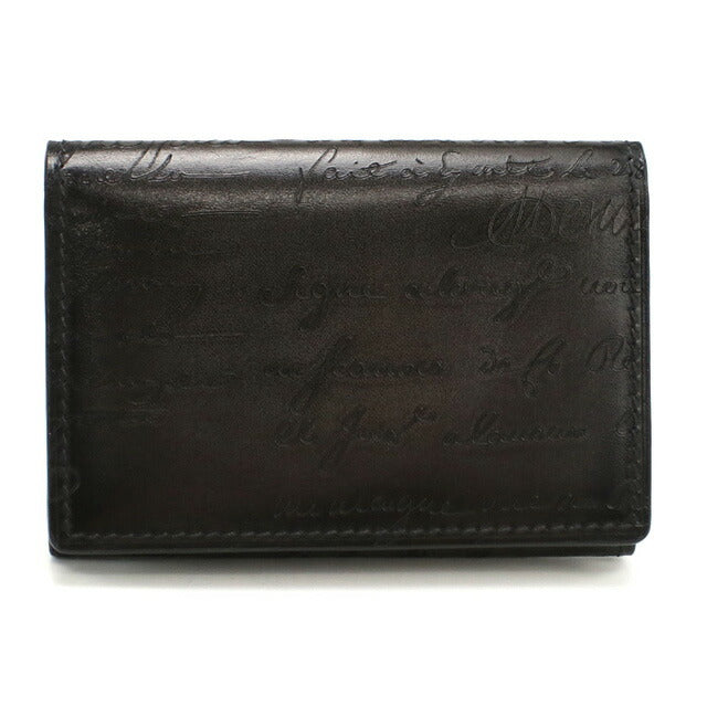 中古 ベルルッティ 名刺入れ メンズ ブランド BERLUTI スクリットレザー インブイア カードホルダー ブラック 小物 USDBER98376011