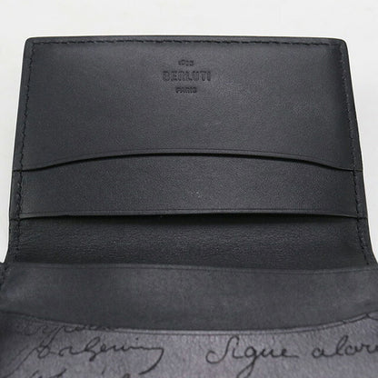 中古 ベルルッティ 名刺入れ メンズ ブランド BERLUTI スクリットレザー インブイア カードホルダー レザー ブラック 小物 USDBER99139011