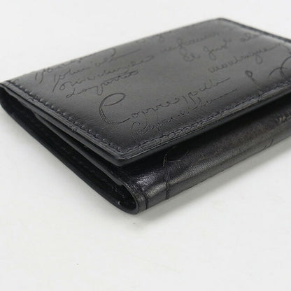 中古 ベルルッティ 名刺入れ メンズ ブランド BERLUTI スクリットレザー インブイア カードホルダー レザー ブラック 小物 USDBER99139011