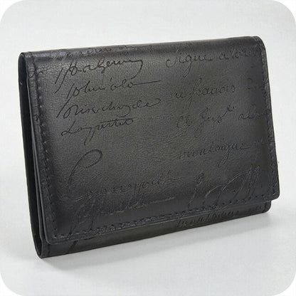 中古 ベルルッティ 名刺入れ メンズ ブランド BERLUTI スクリットレザー インブイア カードホルダー レザー ブラック 小物 USDBER99139011