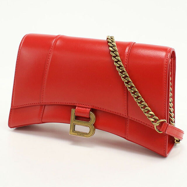 中古 バレンシアガ 斜め掛け ショルダーバッグ レディース ブランド BALENCIAGA アワーグラス チェーンショルダーバッグ レザー 644973 USDBG100723011