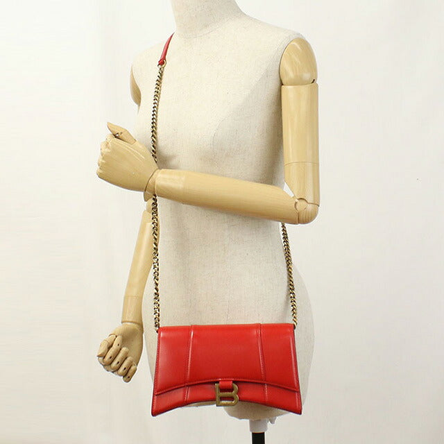 中古 バレンシアガ 斜め掛け ショルダーバッグ レディース ブランド BALENCIAGA アワーグラス チェーンショルダーバッグ レザー 644973 USDBG100723011