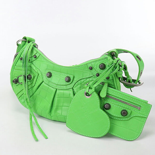 BALENCIAGA カーキレザーバッグ 保存袋付 バレンシアガ大きめショルダー 中古 バレンシアガ ショルダーバッグ レディース ブランド BALENCIAGA