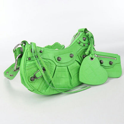 中古 バレンシアガ ショルダーバッグ レディース ブランド BALENCIAGA ル カゴール XS レザー 671309 グリーン バッグ USDBG101987011