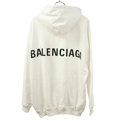 中古 バレンシアガ パーカー メンズ ブランド BALENCIAGA バックロゴ フーディー 556143 ホワイト USDBG103655011