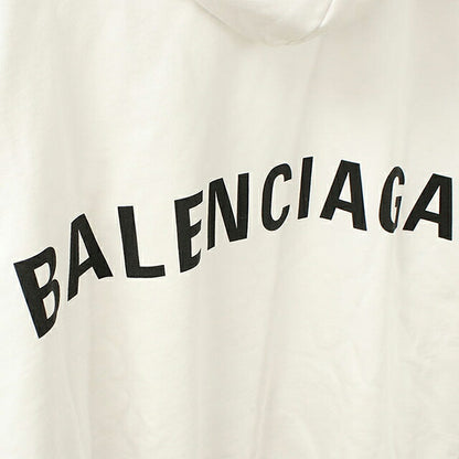 中古 バレンシアガ パーカー メンズ ブランド BALENCIAGA バックロゴ フーディー 556143 ホワイト USDBG103655011
