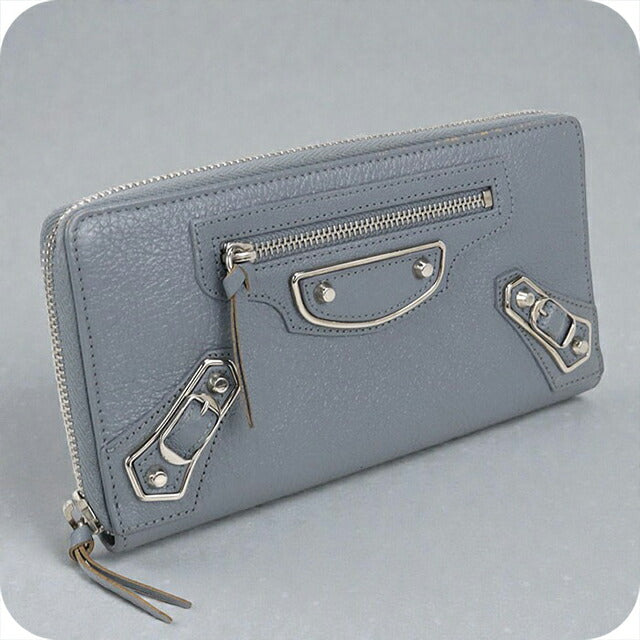 中古 バレンシアガ 長財布ラウンドファスナー レディース ブランド BALENCIAGA コンチネンタル ジップウォレット レザー 390187 ブルー USDBG104839011