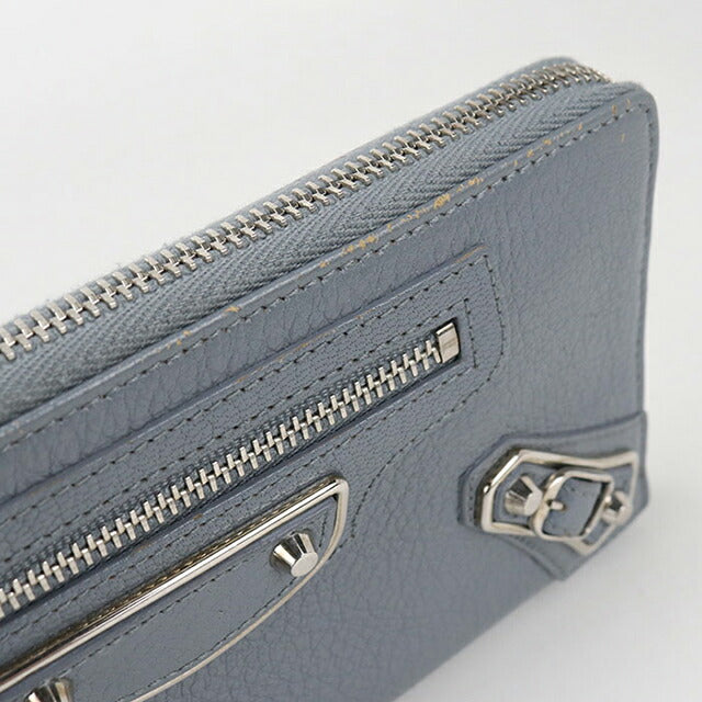 中古 バレンシアガ 長財布ラウンドファスナー レディース ブランド BALENCIAGA コンチネンタル ジップウォレット レザー 390187 ブルー USDBG104839011