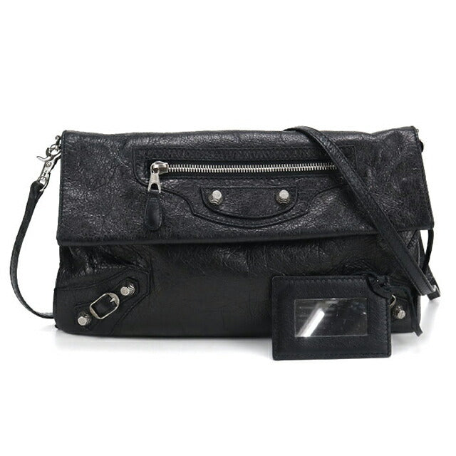 中古 バレンシアガ 斜め掛け ショルダーバッグ レディース ブランド BALENCIAGA ジャイアントエンベロープ レザー 327079 1000 ブラック USDBG107466011