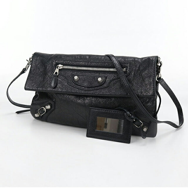 中古 バレンシアガ 斜め掛け ショルダーバッグ レディース ブランド BALENCIAGA ジャイアントエンベロープ レザー 327079 1000 ブラック USDBG107466011