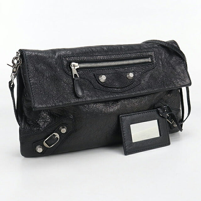 中古 バレンシアガ 斜め掛け ショルダーバッグ レディース ブランド BALENCIAGA ジャイアントエンベロープ レザー 327079 1000 ブラック USDBG107466011