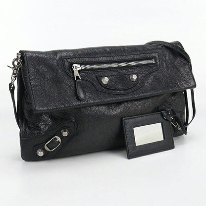 中古 バレンシアガ 斜め掛け ショルダーバッグ レディース ブランド BALENCIAGA ジャイアントエンベロープ レザー 327079 1000 ブラック USDBG107466011