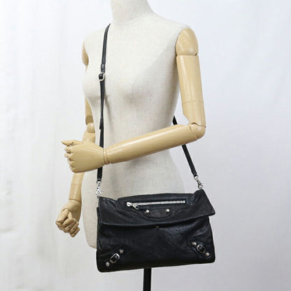 中古 バレンシアガ 斜め掛け ショルダーバッグ レディース ブランド BALENCIAGA ジャイアントエンベロープ レザー 327079 1000 ブラック USDBG107466011