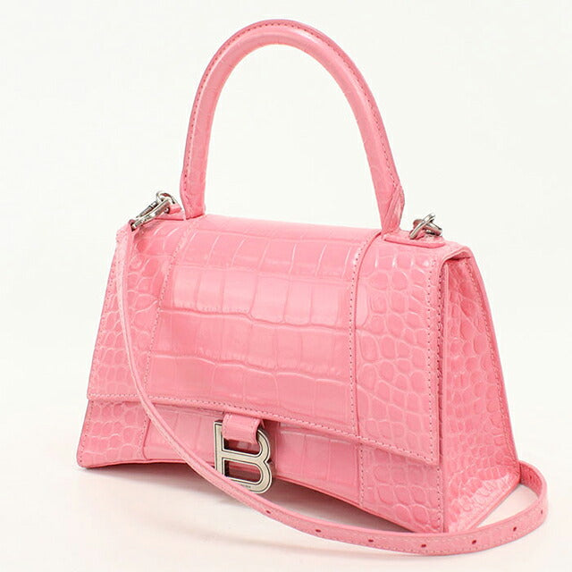 中古 バレンシアガ ハンドバッグ レディース ブランド BALENCIAGA アワーグラス スモール レザー 593546 ピンク USDBG115958011
