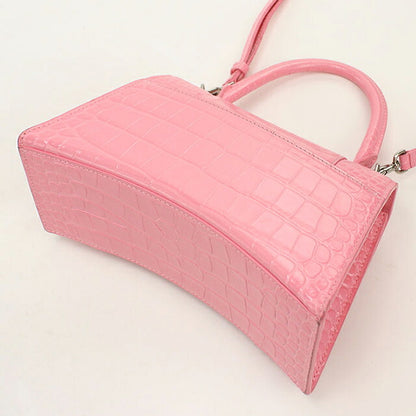 中古 バレンシアガ ハンドバッグ レディース ブランド BALENCIAGA アワーグラス スモール レザー 593546 ピンク USDBG115958011