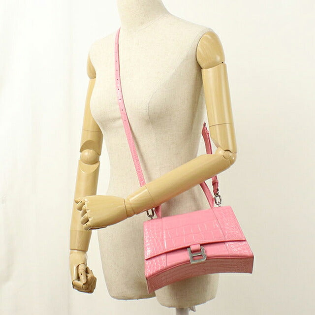 中古 バレンシアガ ハンドバッグ レディース ブランド BALENCIAGA アワーグラス スモール レザー 593546 ピンク USDBG115958011
