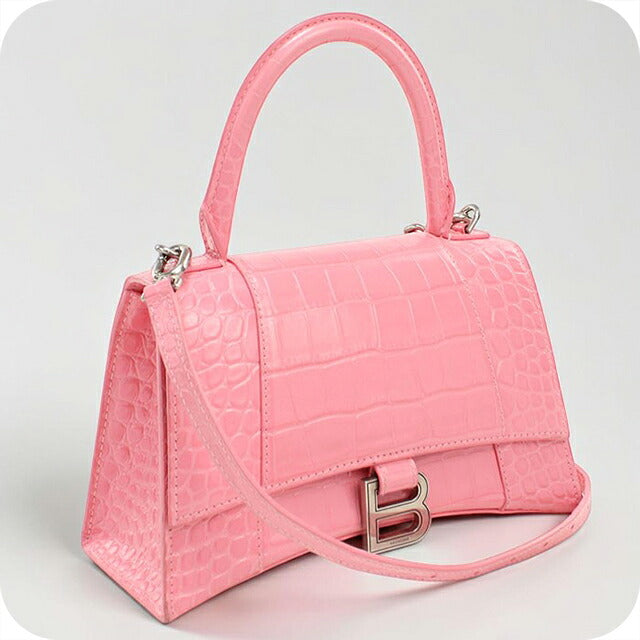 中古 バレンシアガ ハンドバッグ レディース ブランド BALENCIAGA アワーグラス スモール レザー 593546 ピンク USDBG115958011