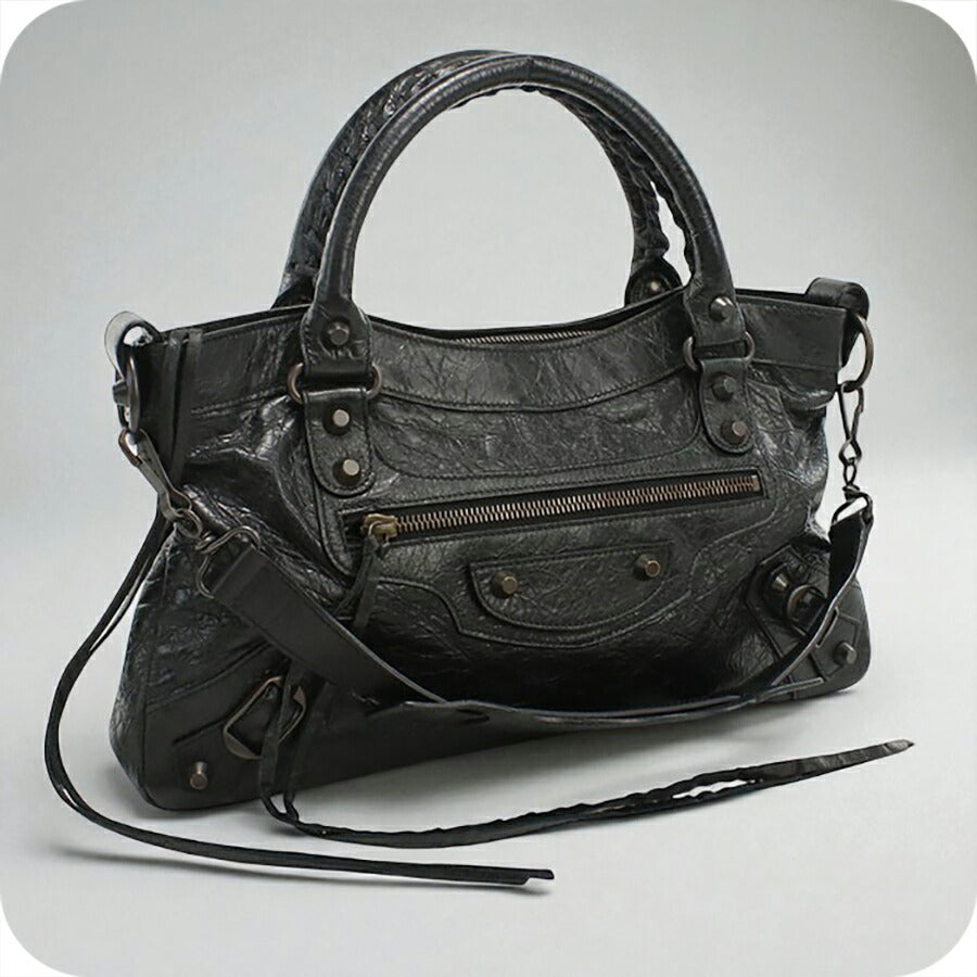 中古 バレンシアガ ハンドバッグ レディース ブランド BALENCIAGA 2WAY レザー 103203 ブラック バッグ USDBG95152011