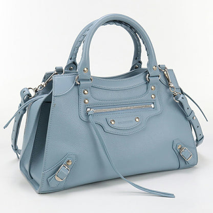 中古 バレンシアガ ハンドバッグ レディース ブランド BALENCIAGA 2WAYハンドバッグ レザー 638521 ブルー バッグ USDBG95671011