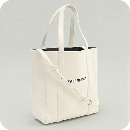 中古 バレンシアガ トートバッグ レディース ブランド BALENCIAGA エブリデイ 2WAY レザー 551815 ホワイト バッグ USDBG98348011