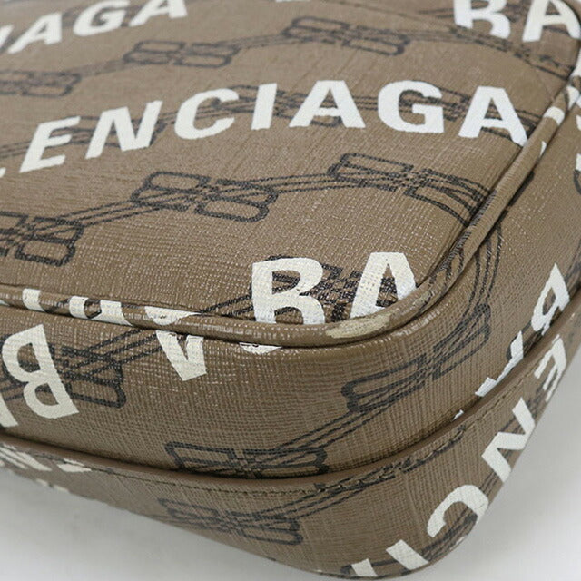 中古 バレンシアガ 斜め掛け ショルダーバッグ レディース ブランド BALENCIAGA BBモノグラム 702701 210HA 2769 ブラウン バッグ USDBG99483011