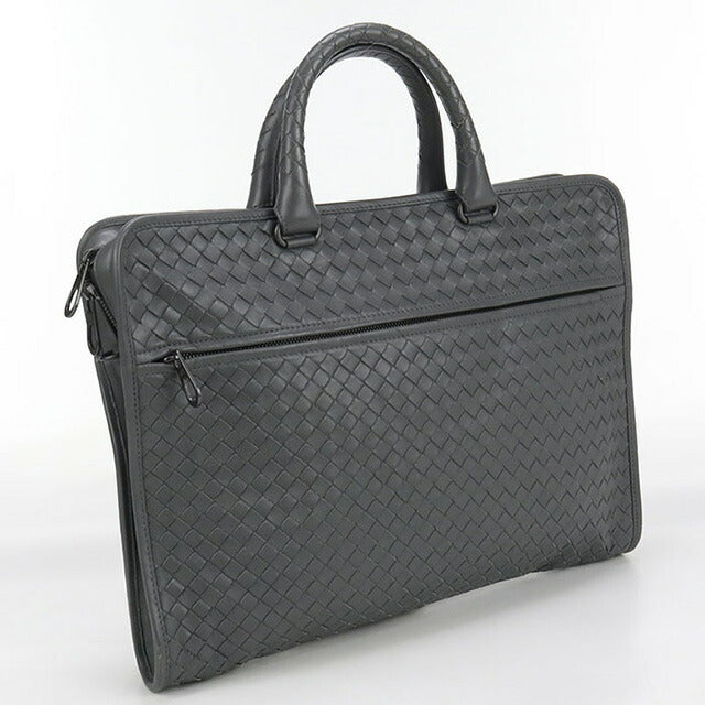 BOTTEGA VENETA 黒✖︎グレー ケース 美品 中古 ボッテガヴェネタ ブリーフケース メンズ ブランド BOTTEGA