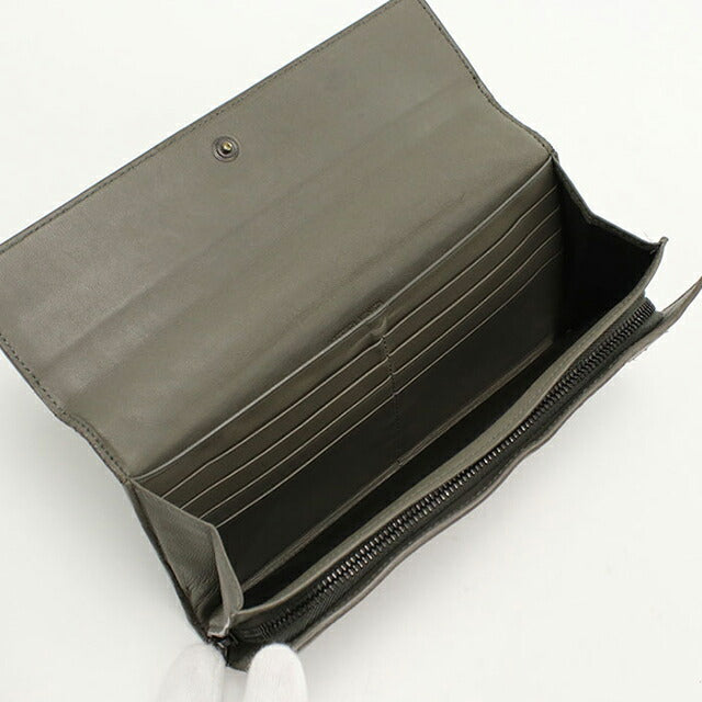 中古 ボッテガヴェネタ 長財布二折 レディース ブランド BOTTEGA VENETA イントレチャート ラージ フラップウォレット カーキ 財布 USDBO103590011