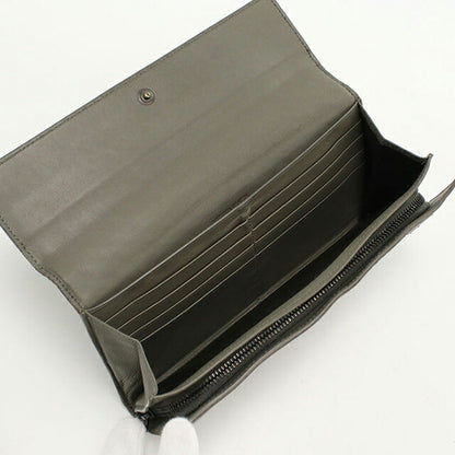 中古 ボッテガヴェネタ 長財布二折 レディース ブランド BOTTEGA VENETA イントレチャート ラージ フラップウォレット カーキ 財布 USDBO103590011