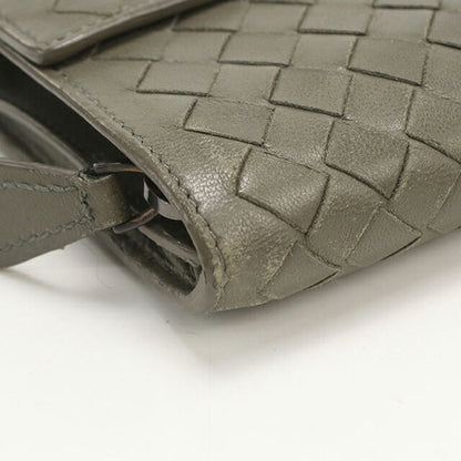 中古 ボッテガヴェネタ 長財布二折 レディース ブランド BOTTEGA VENETA イントレチャート ラージ フラップウォレット カーキ 財布 USDBO103590011