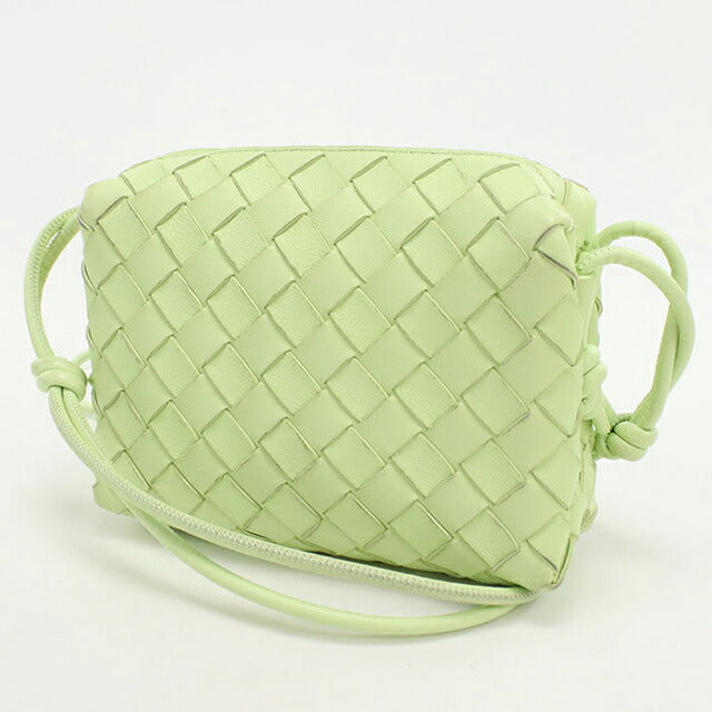 中古 ボッテガヴェネタ ショルダーバッグ レディース ブランド BOTTEGA VENETA イントレチャート レザー グリーン バッグ USDBO103747011