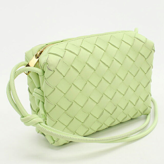 中古 ボッテガヴェネタ ショルダーバッグ レディース ブランド BOTTEGA VENETA イントレチャート レザー グリーン バッグ USDBO103747011