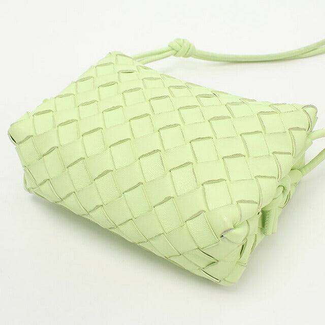 中古 ボッテガヴェネタ ショルダーバッグ レディース ブランド BOTTEGA VENETA イントレチャート レザー グリーン バッグ USDBO103747011