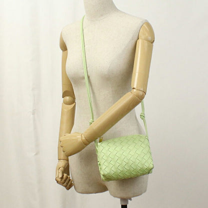 中古 ボッテガヴェネタ ショルダーバッグ レディース ブランド BOTTEGA VENETA イントレチャート レザー グリーン バッグ USDBO103747011