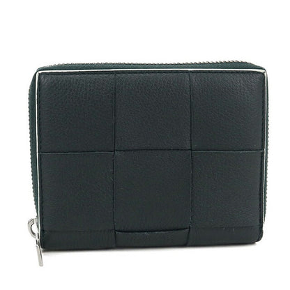 中古 ボッテガヴェネタ ラウンドファスナー折財布 メンズ ブランド BOTTEGA VENETA カセット ジップアラウンドウォレット グリーン 財布 USDBO104131011