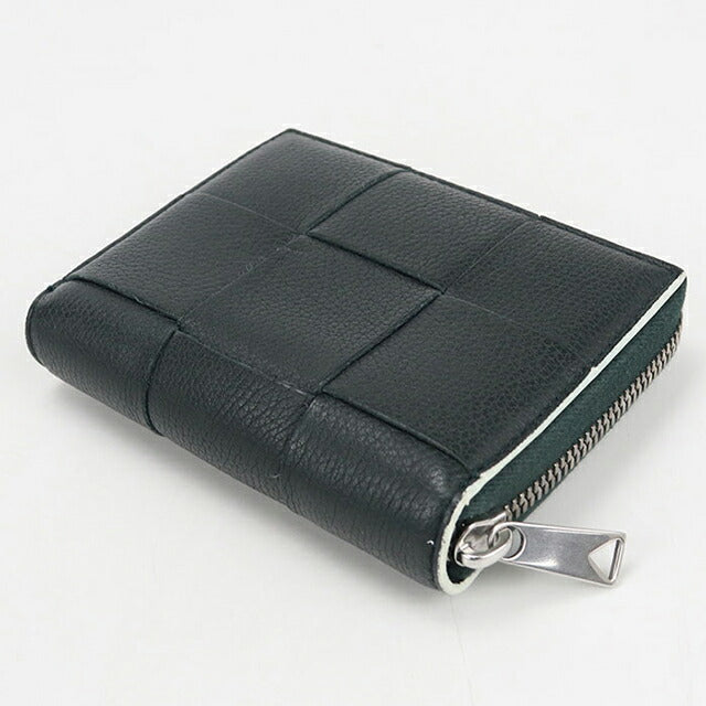 中古 ボッテガヴェネタ ラウンドファスナー折財布 メンズ ブランド BOTTEGA VENETA カセット ジップアラウンドウォレット グリーン 財布 USDBO104131011