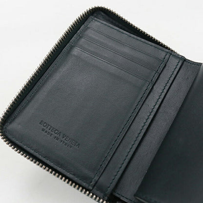 中古 ボッテガヴェネタ ラウンドファスナー折財布 メンズ ブランド BOTTEGA VENETA カセット ジップアラウンドウォレット グリーン 財布 USDBO104131011