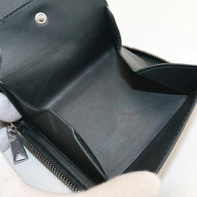 中古 ボッテガヴェネタ ラウンドファスナー折財布 メンズ ブランド BOTTEGA VENETA カセット ジップアラウンドウォレット グリーン 財布 USDBO104131011