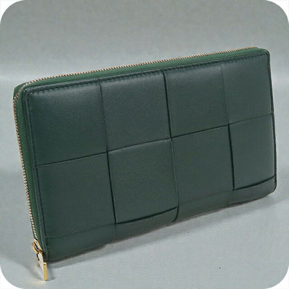 Used Bottega Veneta long wallet round zipper ladies brand BOTTEGA VENETA cassette zip around wallet green USDBO104279011