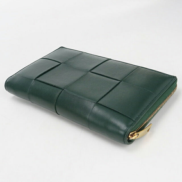 Used Bottega Veneta long wallet round zipper ladies brand BOTTEGA VENETA cassette zip around wallet green USDBO104279011