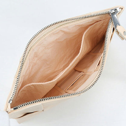二手 Bottega Veneta 手拿包 女士品牌 BOTTEGA VENETA Maxi Intrecciato 皮革米色包 USDBO104526011