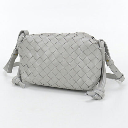 中古 ボッテガヴェネタ ショルダーバッグ レディース ブランド BOTTEGA VENETA イントレチャート レザー グレー バッグ USDBO105214011