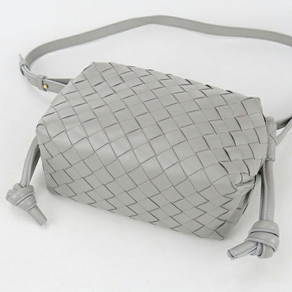 中古 ボッテガヴェネタ ショルダーバッグ レディース ブランド BOTTEGA VENETA イントレチャート レザー グレー バッグ USDBO105214011