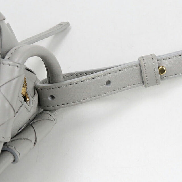 中古 ボッテガヴェネタ ショルダーバッグ レディース ブランド BOTTEGA VENETA イントレチャート レザー グレー バッグ USDBO105214011