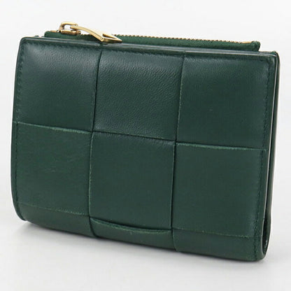 中古 ボッテガヴェネタ 二折財布 レディース ブランド BOTTEGA VENETA スモールカセット ファスナーウォレット グリーン 財布 USDBO105265011