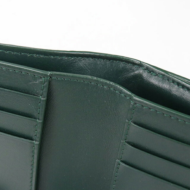 中古 ボッテガヴェネタ 二折財布 レディース ブランド BOTTEGA VENETA スモールカセット ファスナーウォレット グリーン 財布 USDBO105265011